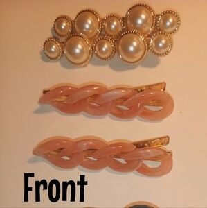 Elegant Pearl and Pink Hair Clip Set